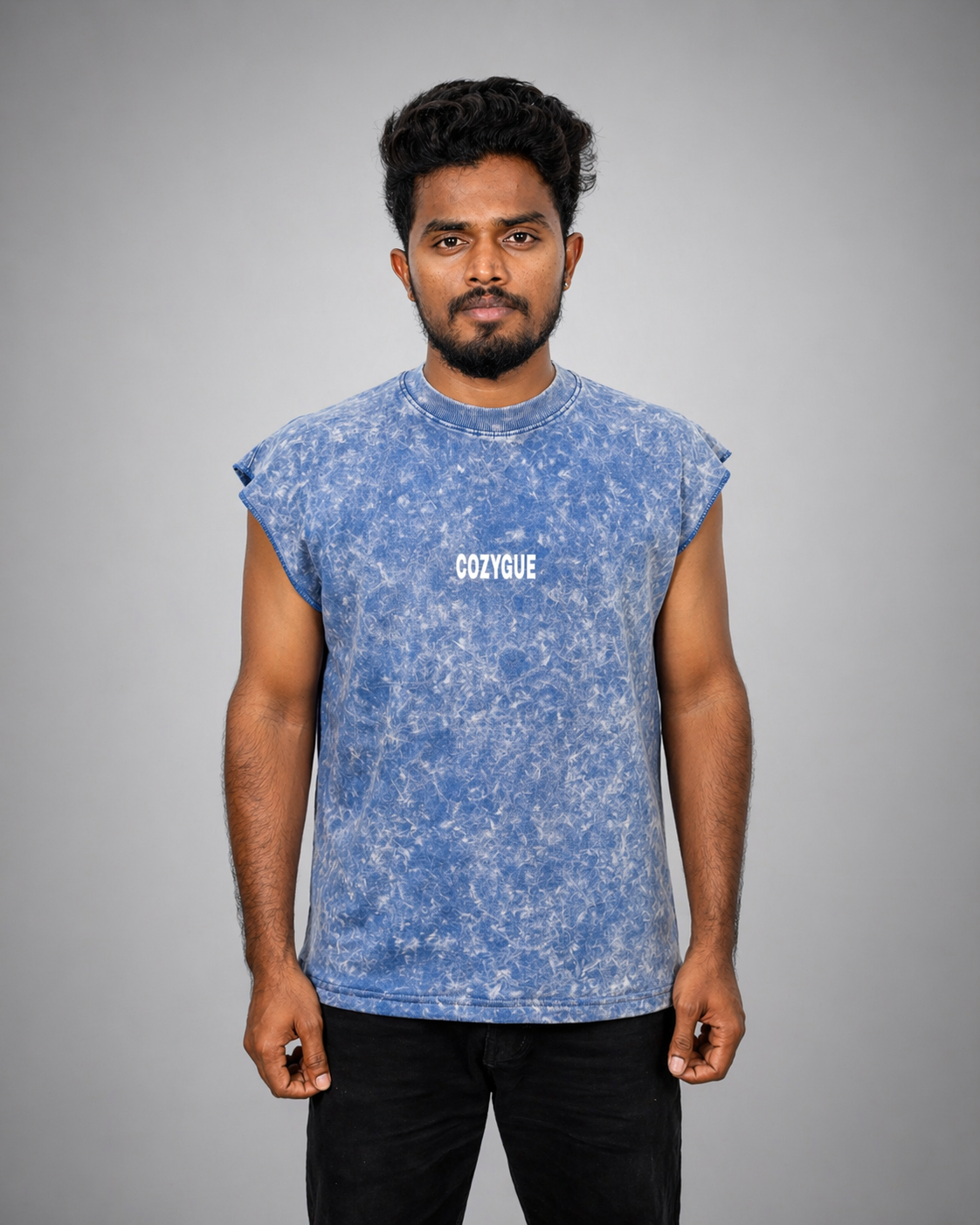 Blue Acid Wash Tank Top