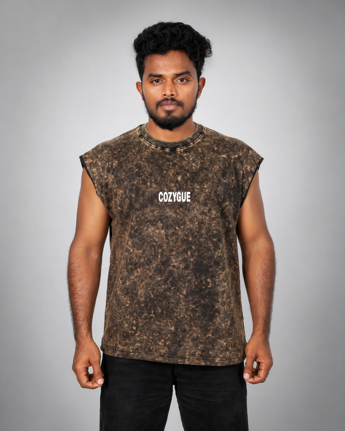 Brown Acid Wash Tank Top